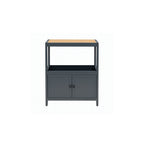 Outdoor Kitchen Cabinet Set with Built-In Ice Bin and Detachable Bar Cart Trolley