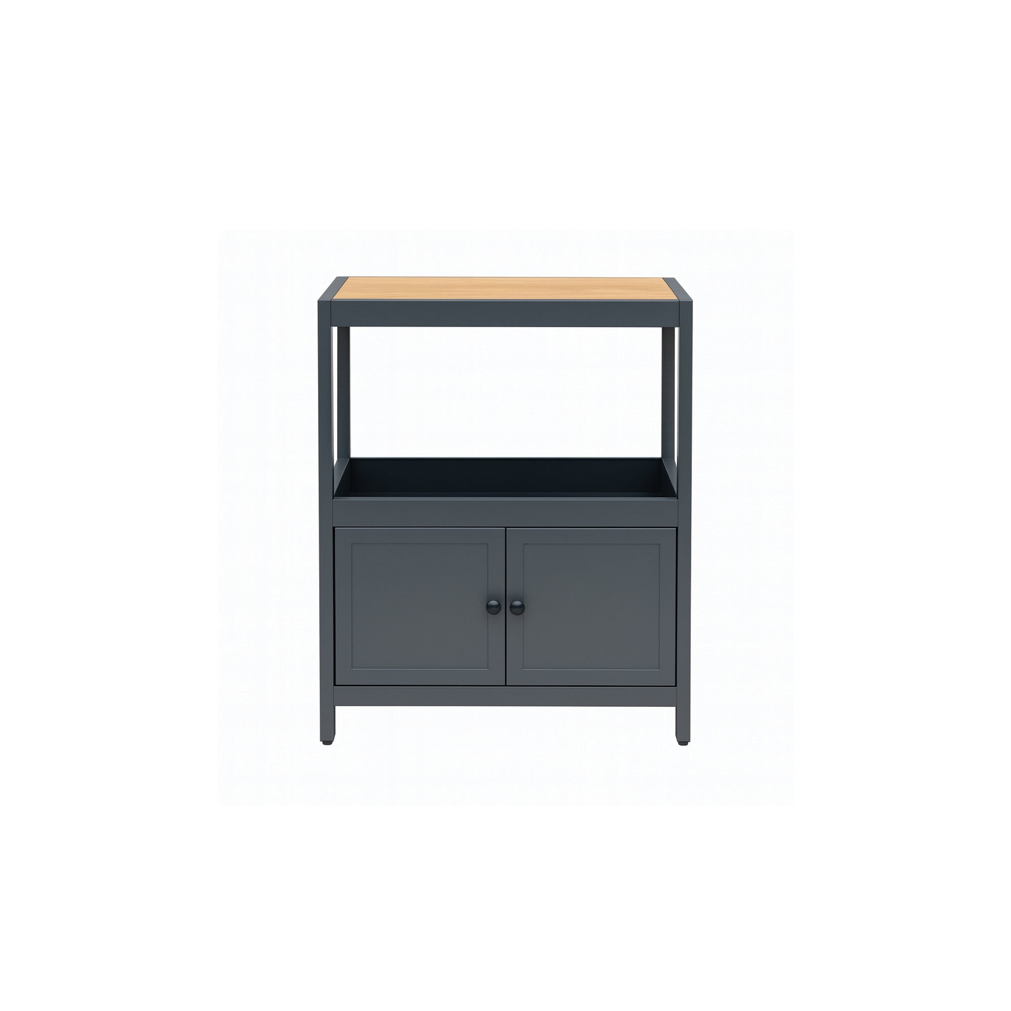 Outdoor Kitchen Cabinet Set with Built-In Ice Bin and Detachable Bar Cart Trolley