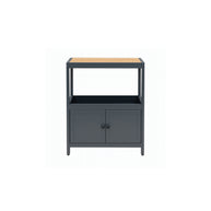 Comfola Outdoor Kitchen Cabinet Set with Built-In Ice Bin and Detachable Bar Cart Trolley