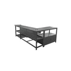 Outdoor Kitchen Cabinet Set with Built-In Ice Bin and Detachable Bar Cart Trolley