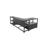 Comfola Outdoor Kitchen Cabinet Set with Built-In Ice Bin and Detachable Bar Cart Trolley